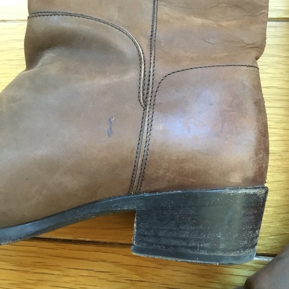 Vintage Salvatore Ferragamo Brown Distressed Leather Tall Riding Boots - Picture 13 of 16